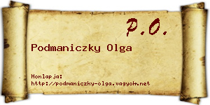 Podmaniczky Olga névjegykártya
