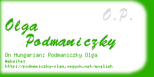 olga podmaniczky business card